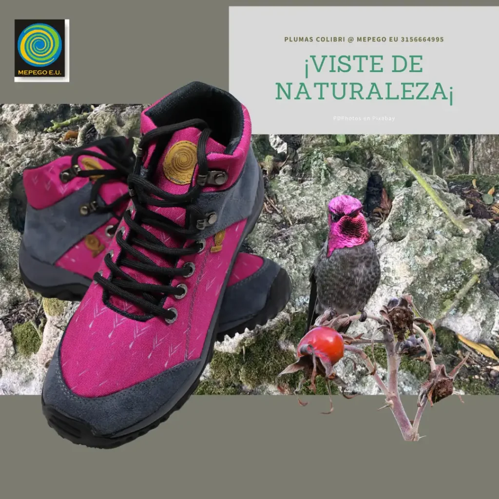 Botas Colibri Fucsia de MEPEGO, bota de senderismo colombiana